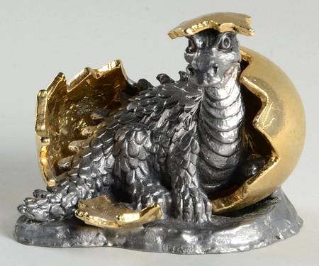 Pewter Figurines Dragon Newborn,Sandy - No Box