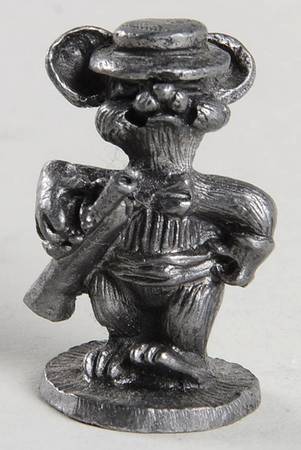 Pewter Figurines Mouse-Horn Player - No Box