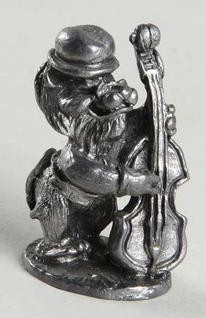 Pewter Figurines Lion - Bass Player - No Box