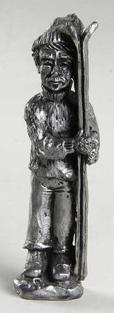 Pewter Figurines Skier Man - No Box