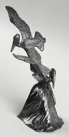 Pewter Figurines Pelicans In Flight - No Box