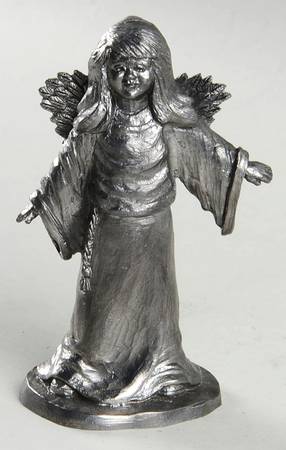 Pewter Figurines Girl Angel Halloween - No Box