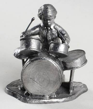 Pewter Figurines Bradley With Drums - No Box