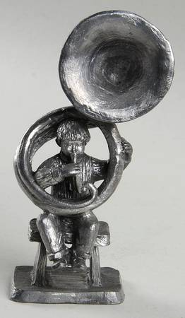 Pewter Figurines Christopher With Tuba - No Box