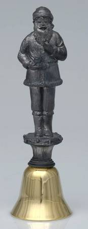Pewter Figurines Bell - Santa With Cookies - No Box