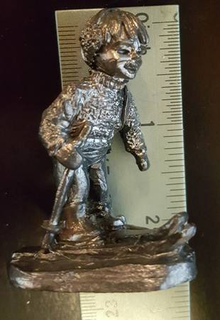 Pewter Figurines Boy Skiing - No Box