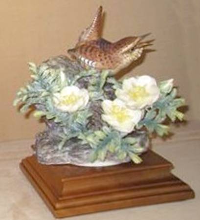 Doughty British Birds Cock-Wren & Burnet Rose - Boxed