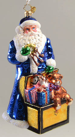 25th Anniversary Santa Collection Toychest-Santa In Blue Robe - Boxed