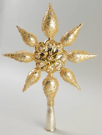 Finials-Treetoppers Star Studded Finial-Gold - Boxed