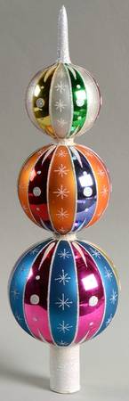 Finials-Treetoppers Striped Tree Topper - Boxed