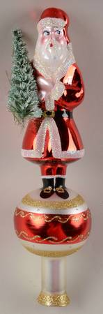 Finials-Treetoppers Buon Natale-Santa With Tree - Boxed