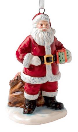Traditional Christmas Ornaments Santa With Sack - Boxed
