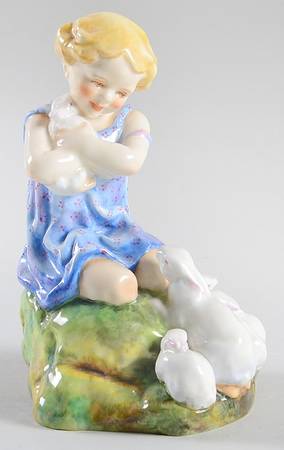 Freda Doughty Children My Favorite-Blue Dress White Rabbits - No Box
