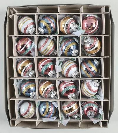 Shiny Brite Easter Set On 20 Mini Ball Ornaments - Boxed