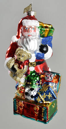 Sparkle Bright Santa With A Toy Chest - Boxed