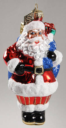 Sparkle Bright Santa With Blue Bag-2012 - Boxed