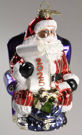 Sparkle Bright 2025 Santa With Bag - Boxed