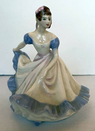 Miniature Ladies - Hn Series Ninette, Blue Ruffle - Boxed