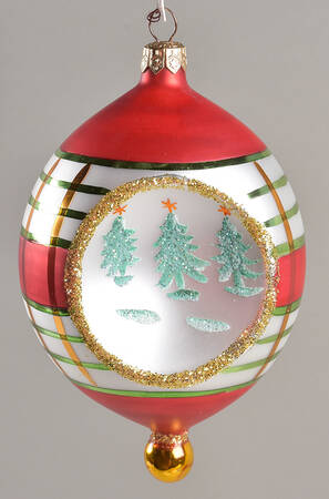 Teardrop (Shaped) Ornaments Scotch Pine-Red - No Box