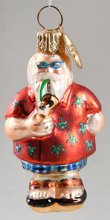 Surf & Sun-Santa Ornaments Beach Comber Gem - No Box