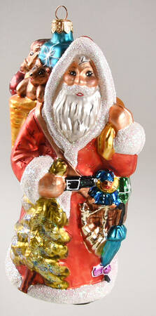 Santa with Pinecones-Trees Londonberry-Red Suit - No Box