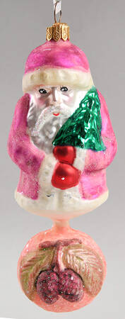 Santa with Pinecones-Trees Bavarian Santa-Purple Coat - No Box