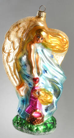 Angel Ornaments (Blown Glass) A Loving Heart-Blue - No Box