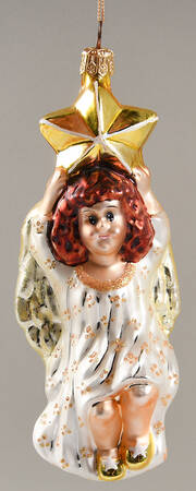 Angel Ornaments (Blown Glass) Catch A Falling Star - No Box