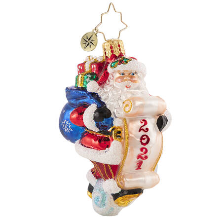 2021 Dated Ornaments Santa Saves The Date Gem - No Box