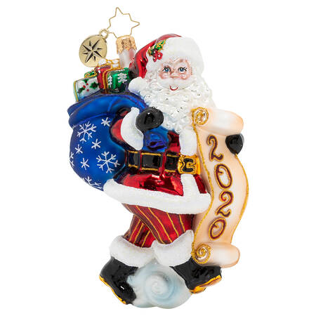 2020 Dated Ornaments Santa Saves The Date - No Box