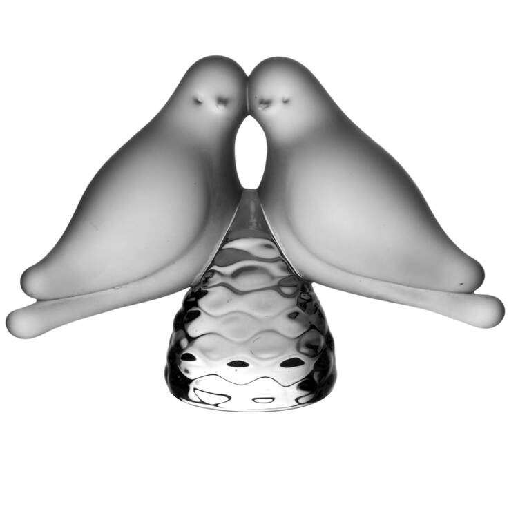 Reijmyre Art Glass Figurines Frosted Doves - No Box