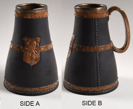 Copper & Black Leatherware Lion Pitcher - No Box