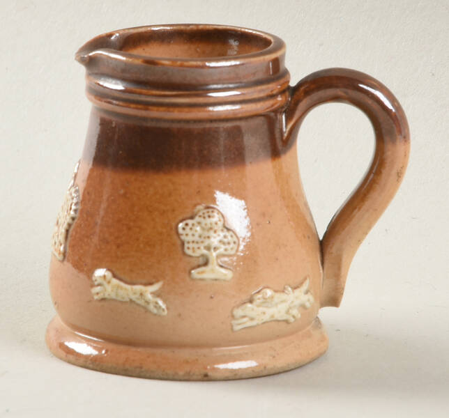 Huntingware Miniatures Pitcher-Brown W/Dogs,Windmill.Tree - No Box