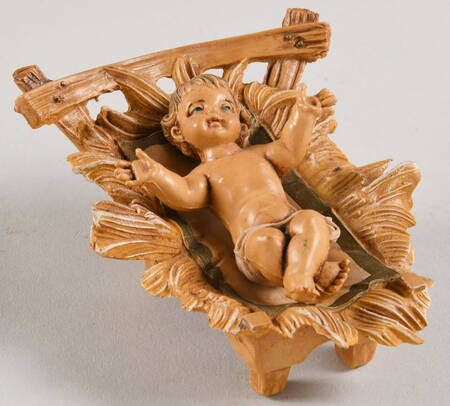 Fontanini Nativity 5" Scale Older Baby Jesus With Manger-Set Of 2 - No Box