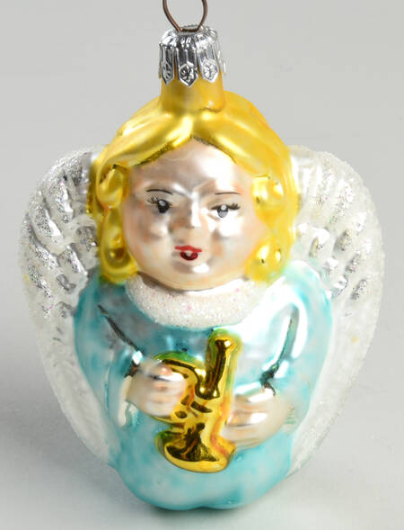Angel Ornaments (Blown Glass) Mama's Little Angel-Blue - No Box