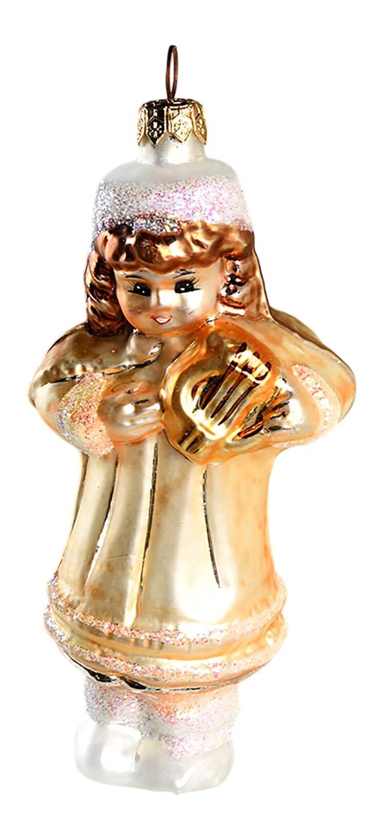 Angel Ornaments (Blown Glass) Caroline-Gold - No Box