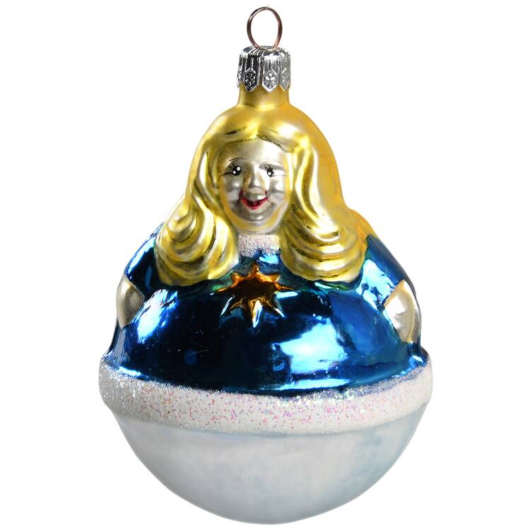 Roly Poly Ornaments Roly Poly Angel-Blue/Silver - No Box