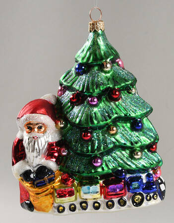 Santa with Pinecones-Trees Last Stop-Green Tree - No Box