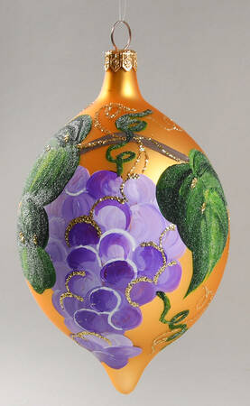 Teardrop (Shaped) Ornaments Grape Bouquet-Gold - No Box