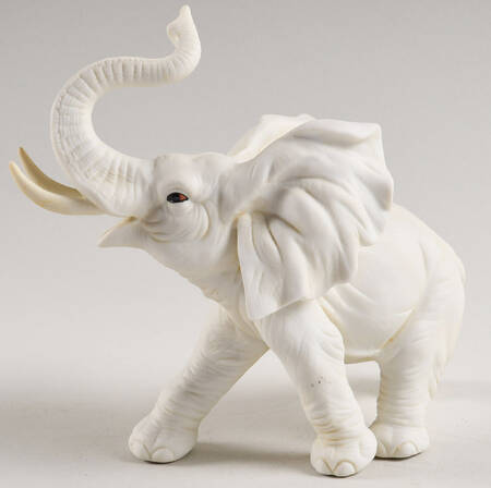 Sadek Animal Figurines White Elephant- Trunk Up - Boxed
