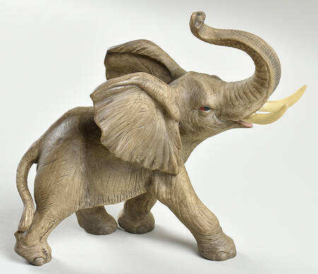 Sadek Animal Figurines Gray Elephant Trunk Up - No Box