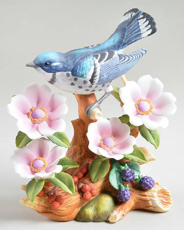 Sadek Bird Figurines Cerulean Warbler - With Box Bx360