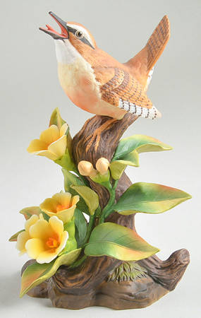 Sadek Bird Figurines Carolina Wren With Jasmine - No Box