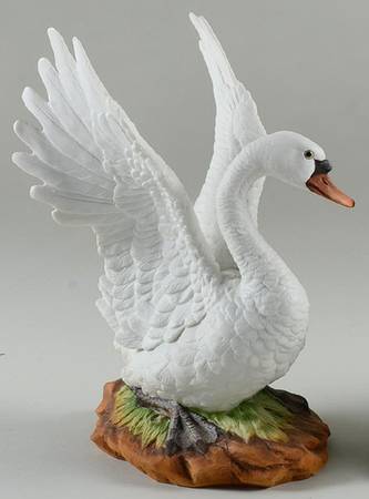 Sadek Bird Figurines Mute Swan-Wings Up - No Box