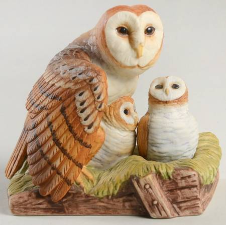 Sadek Bird Figurines Barn Owl Family - No Box 420