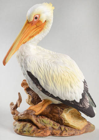 Sadek Bird Figurines White Pelican-Black Tail - No Box
