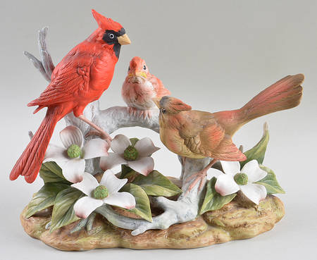 Sadek Bird Figurines Cardinal Family - No Box