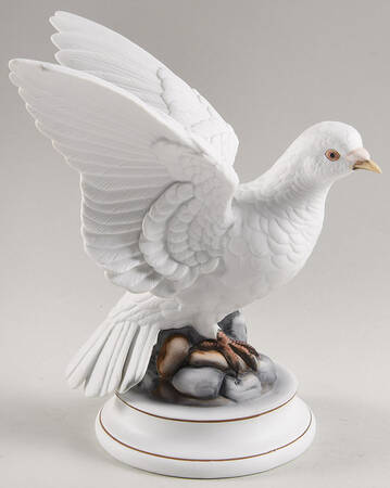 Sadek Bird Figurines White Dove-Both Wings Up - No Box 107b