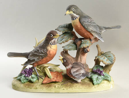 Sadek Bird Figurines Robin Family - No Box