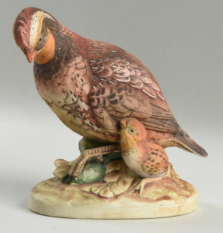 Sadek Bird Figurines Bobwhite Quail - Female With Chick - No Box 101b